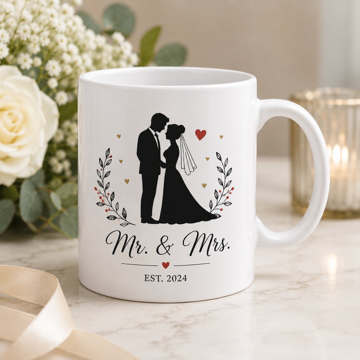 Custom wedding mugs — personalised event mugs printed in Australia